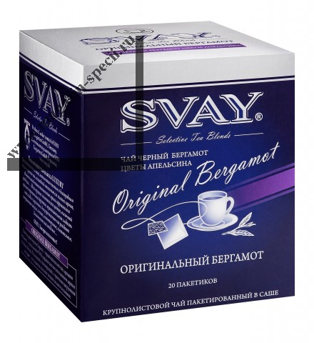 Чай Svay Original Bergamot Черный с бергамотом, цветками апельсина, 20*2г